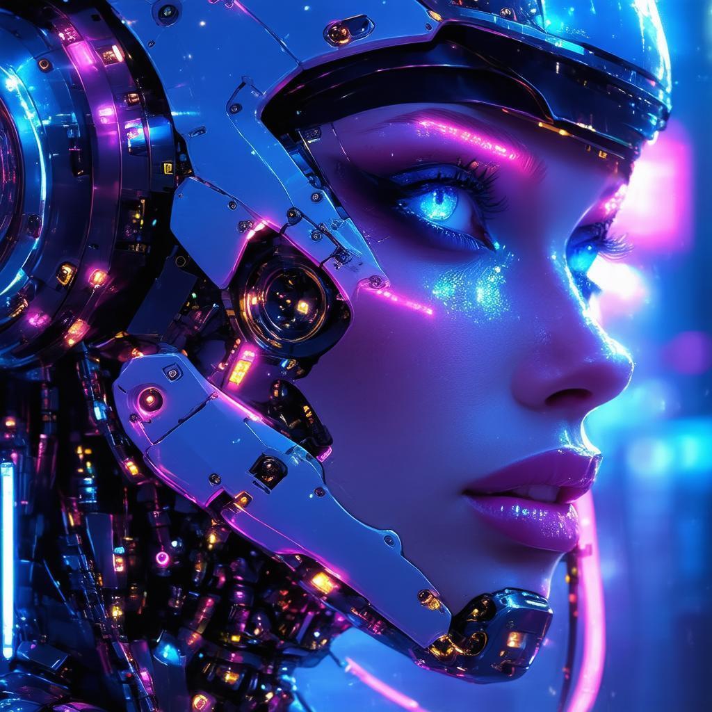 Neonpunk Pandora In Dark Fantasy Glow