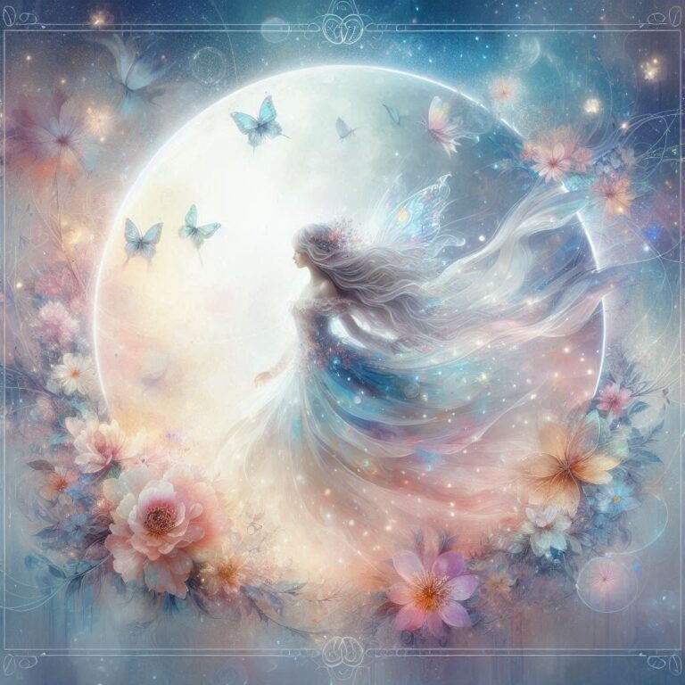 Fantasy Fairy Under Moonlit Sky Scene
