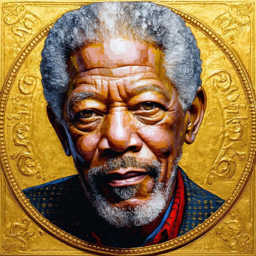 Morgan Freeman On A Gold Doubloon