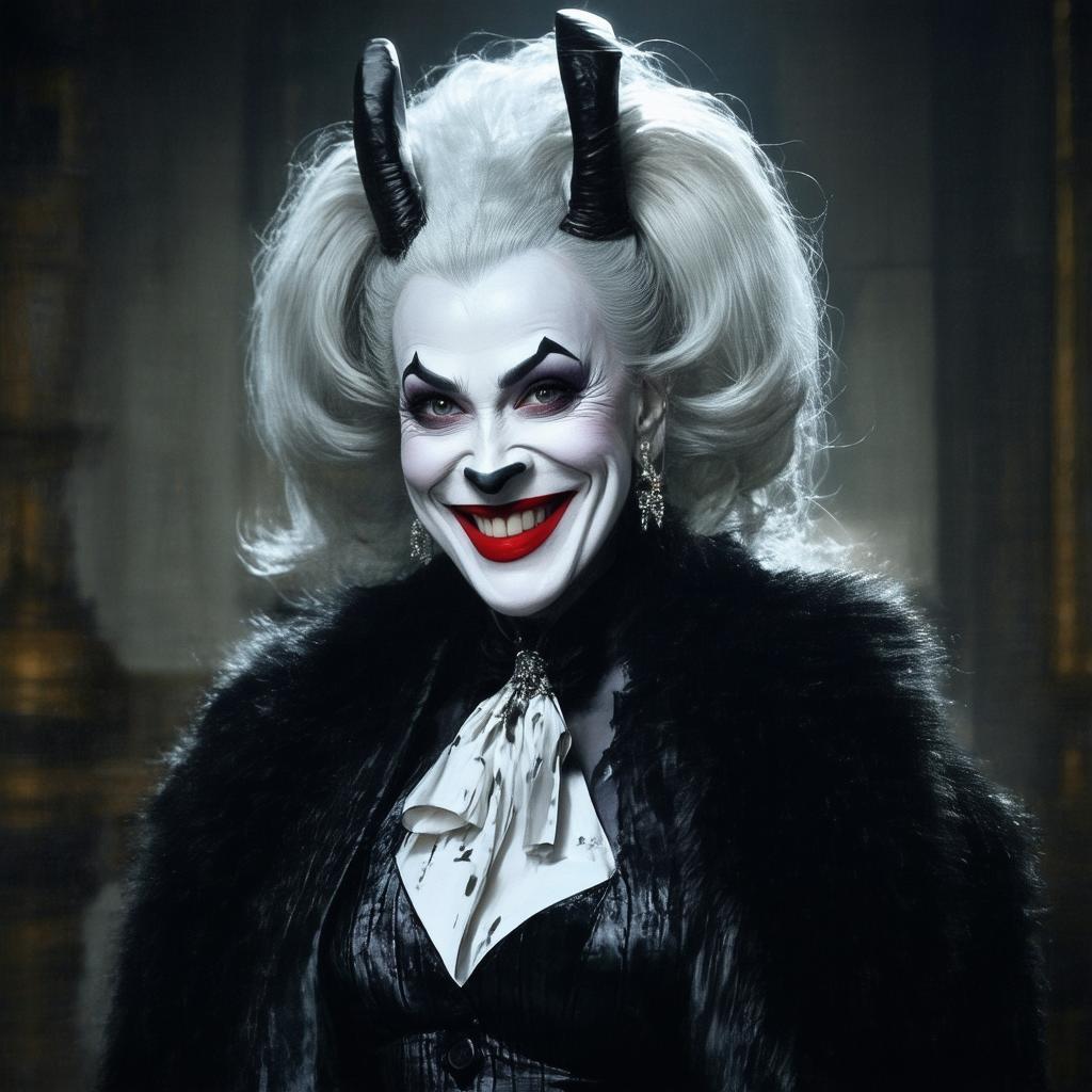 Eerie Smiling Portrait Of Cruella De Vil
