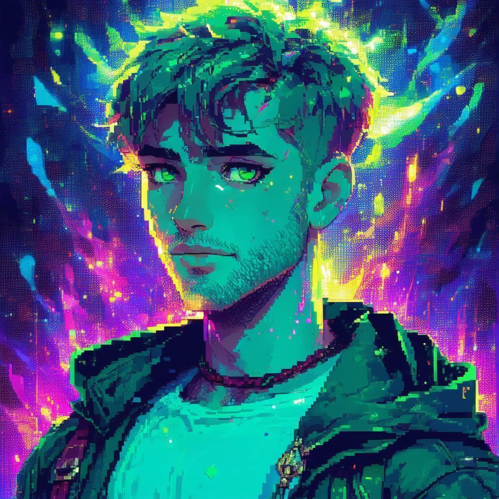 Pixel DnD Hero With Glowing Aura