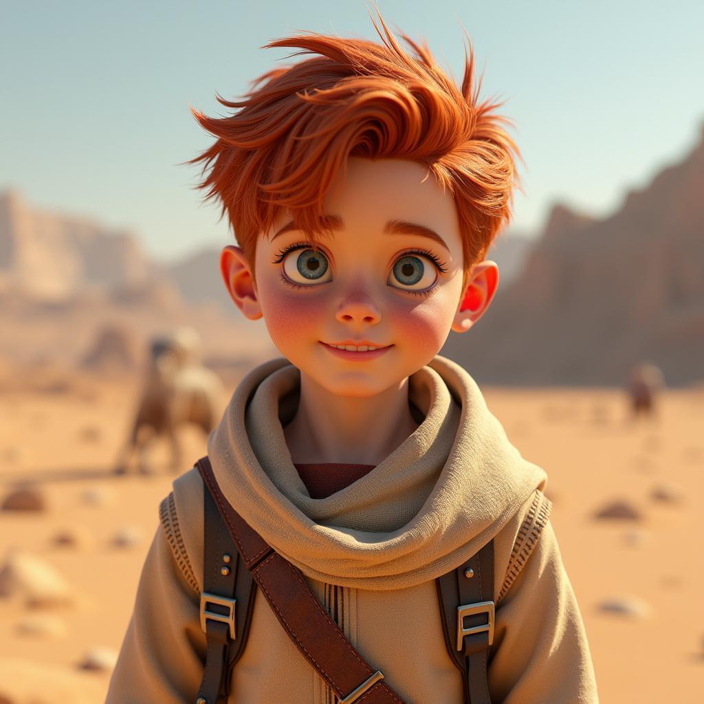 Red Haired Teen In Desert Attire