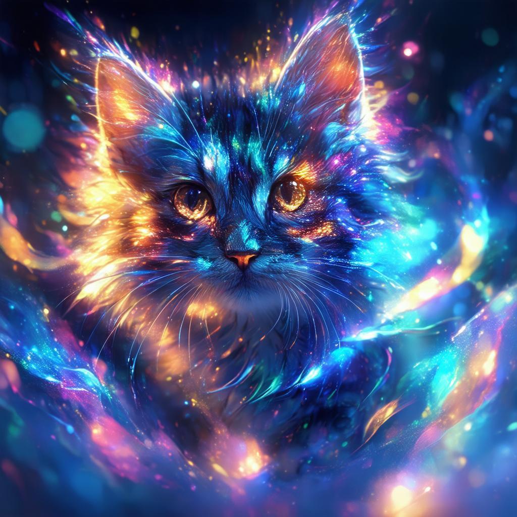Cosmic Cat Star With Glowing Eyes