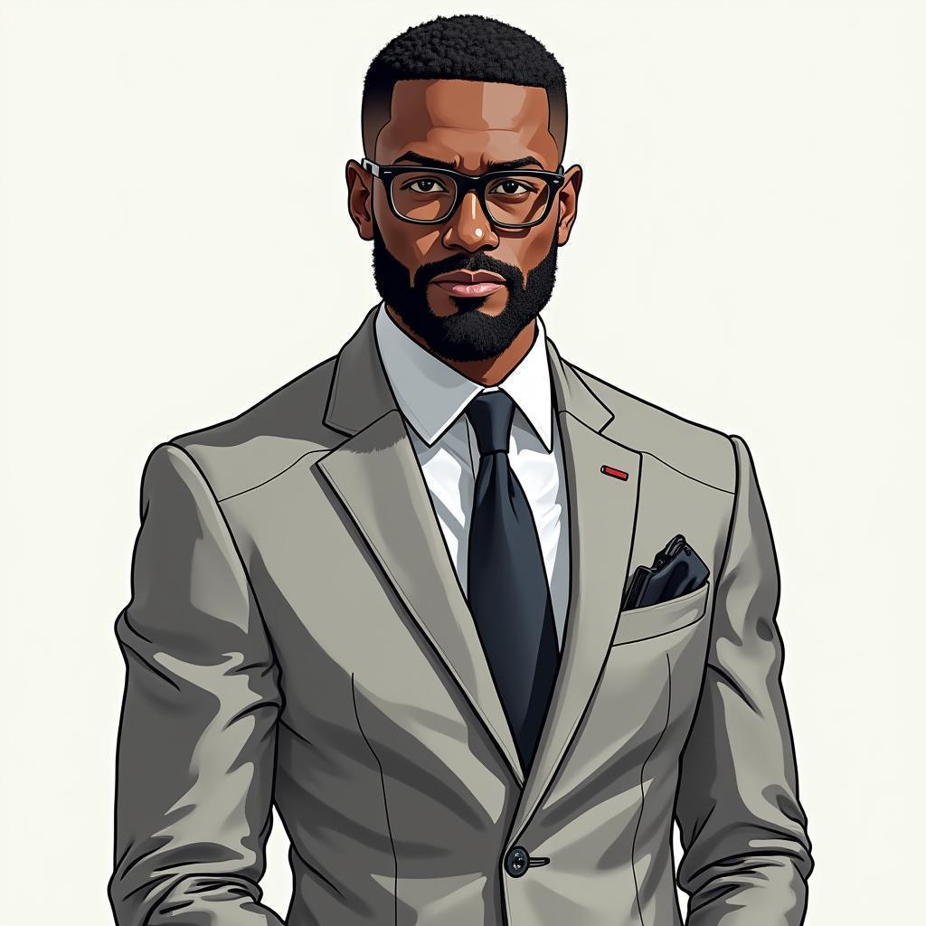 Distinguished Gentleman In Tailored Gray Suit