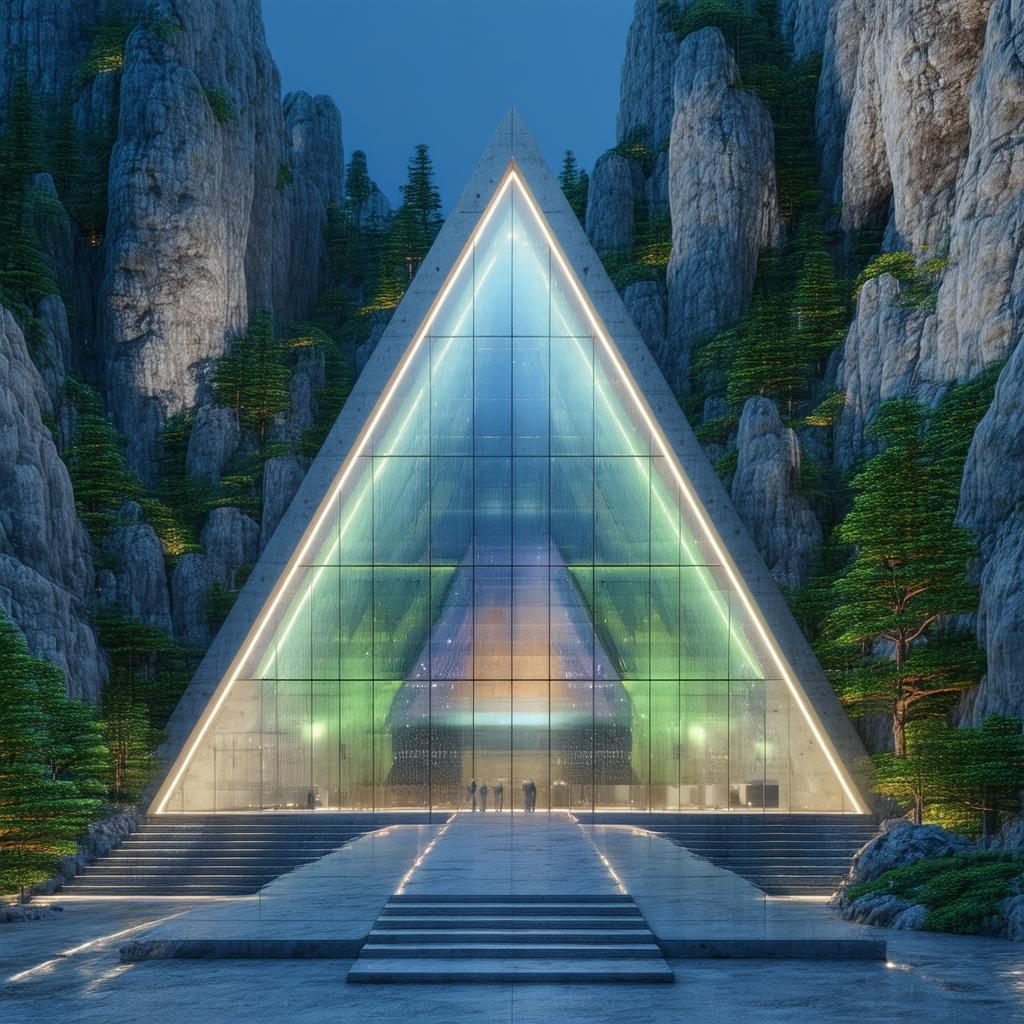 Triangular Glass Marvel In Rocky Landscape