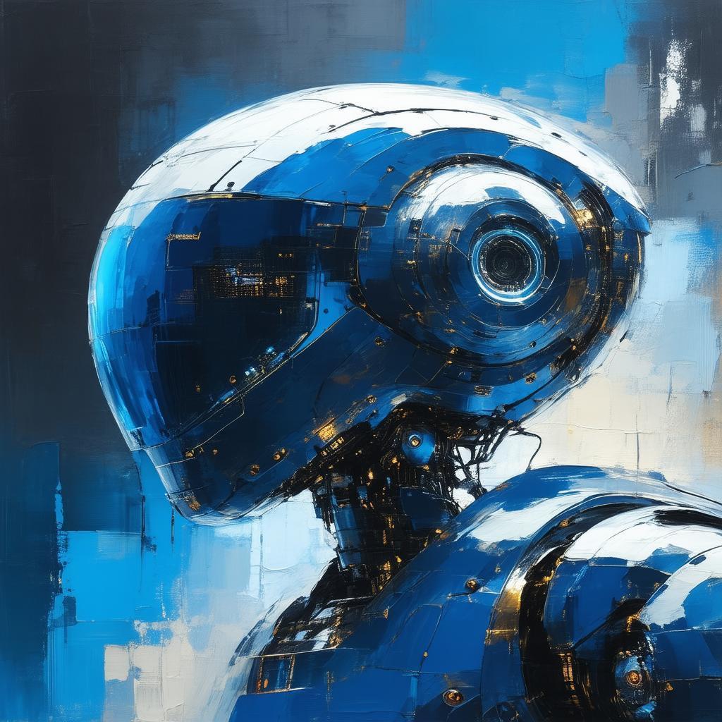 Futuristic Chatbot In Metallic Oil Strokes