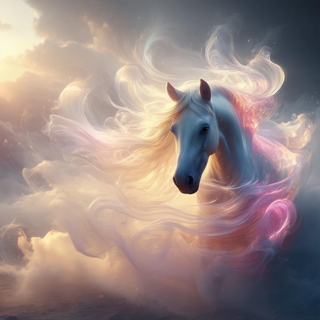 Ethereal Horse In Pastel Vortex Dream