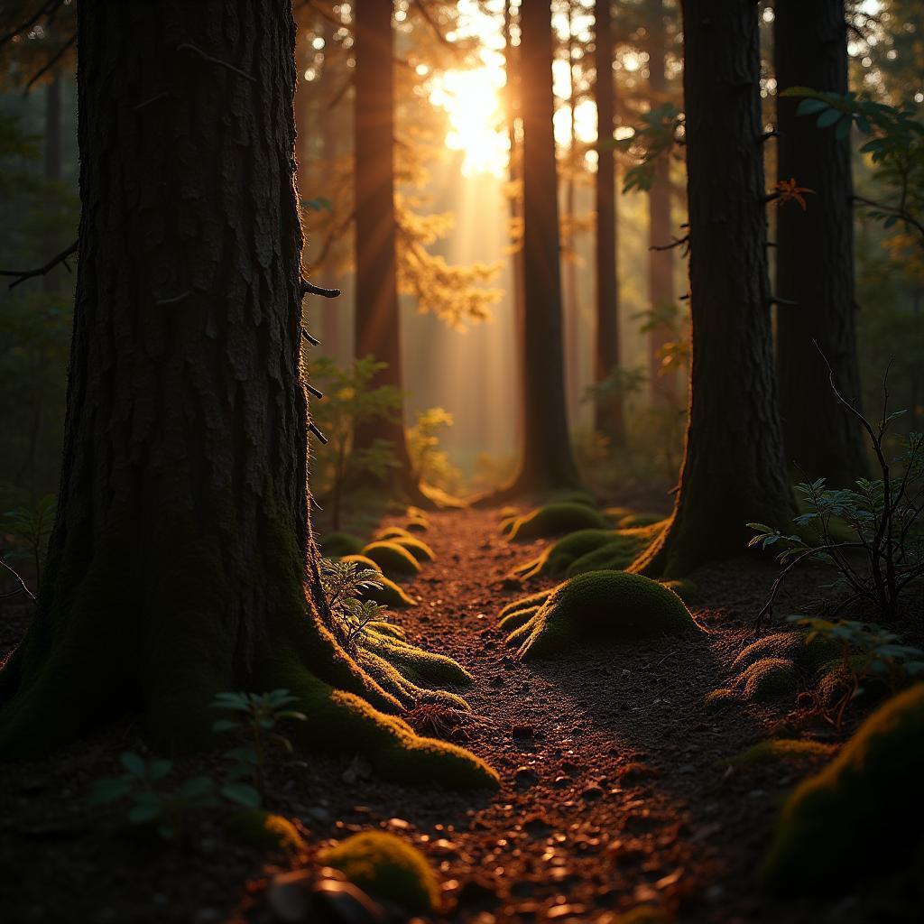 Timeless Forest Wood In Deep Shadow
