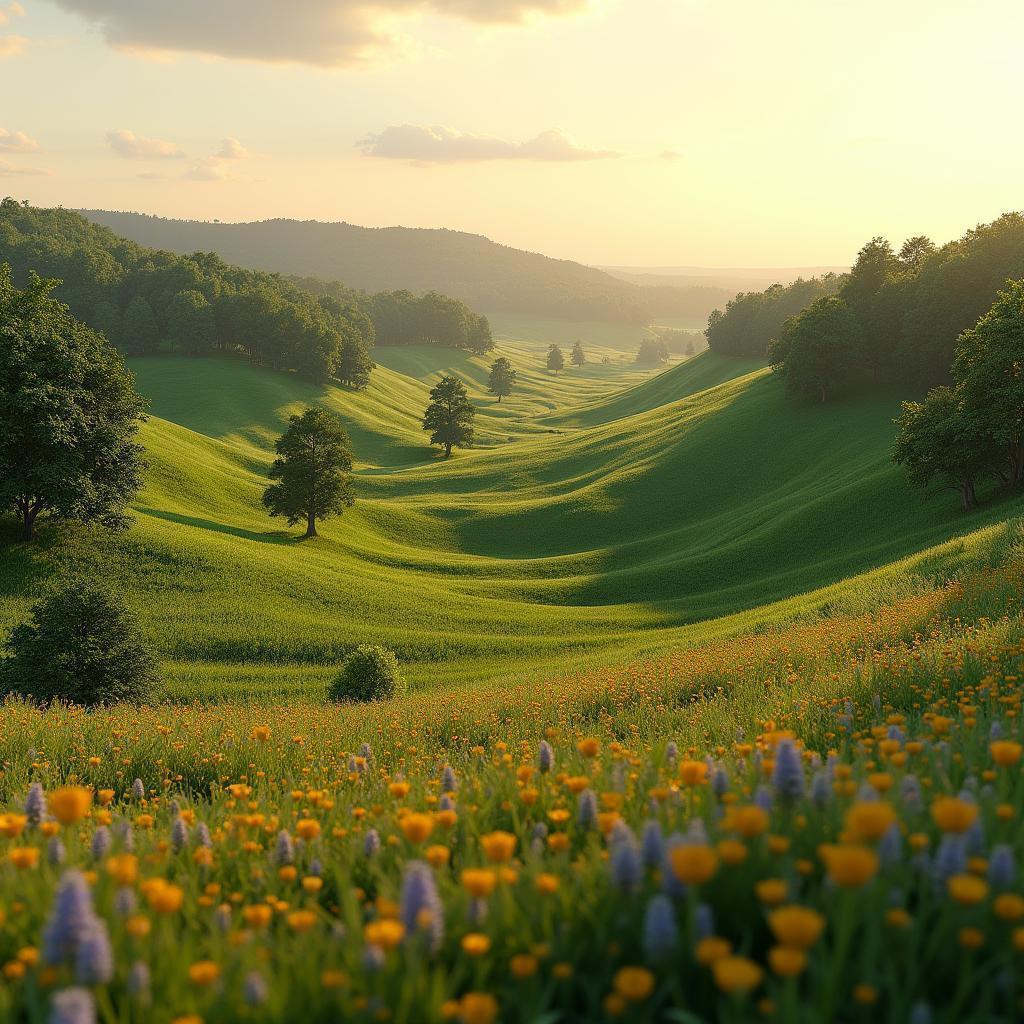 Rolling PEI Pastures In Golden Light