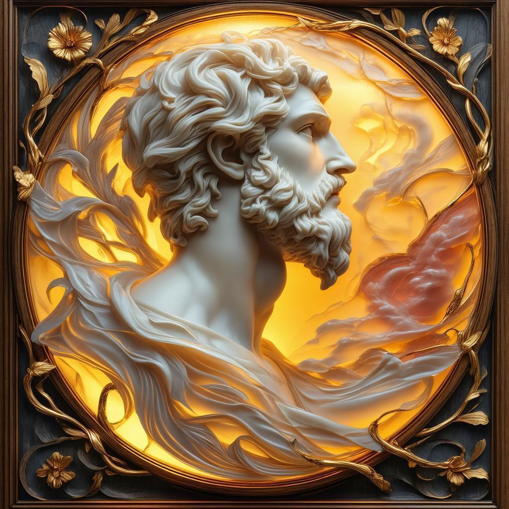 Wax Sculpted Leonidas Amid Art Nouveau Gold
