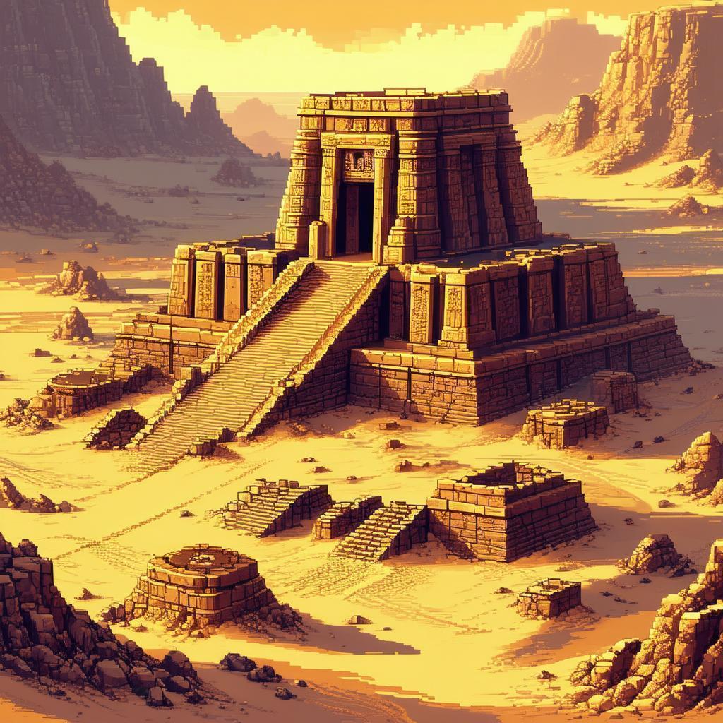 Temple of Drifting Sands in Retro Pixels