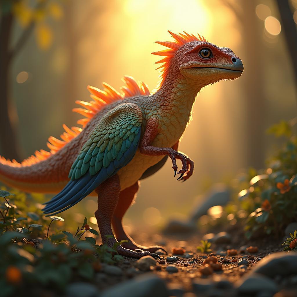 Hyper Realistic Lovebird Raptor Hybrid Dinosaur