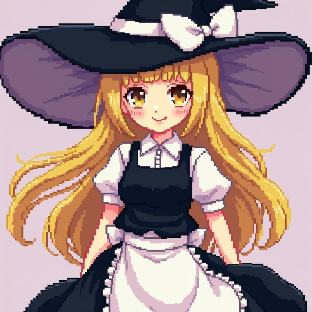 Pixel Portrait of Witch Marisa Kirisame