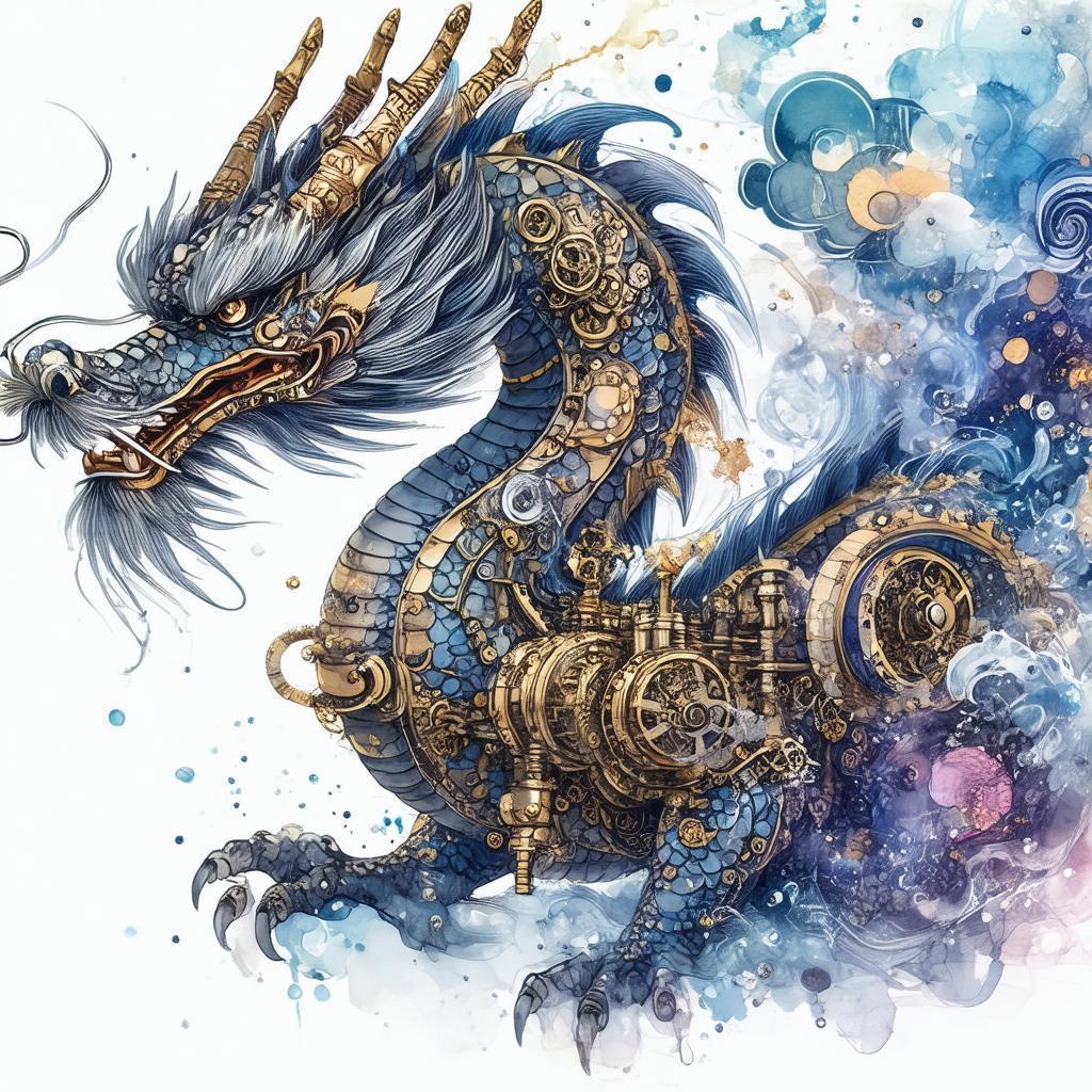 Steampunk Dragon in Fine Pen and Ink