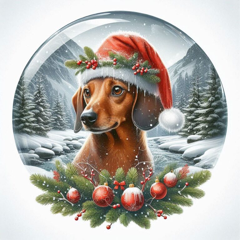 Christmas Double Exposure with Dachshund