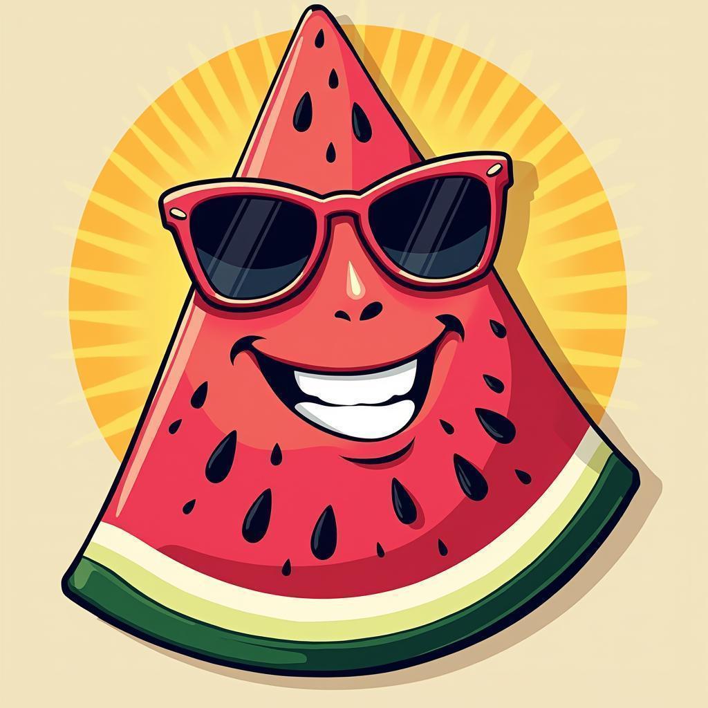 Pop Art Watermelon Slice Wearing Bold Sunglasses