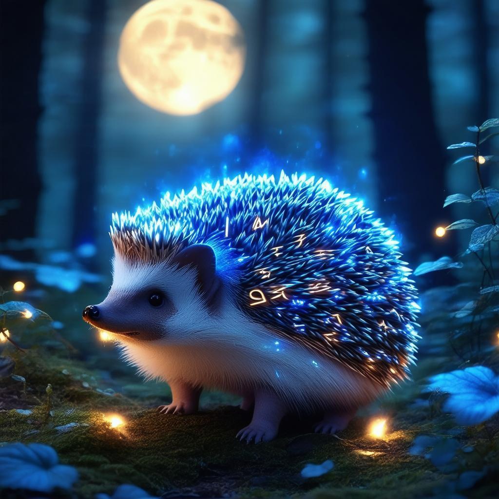 Mystical Hedgehog Adorned With Glowing Runes
