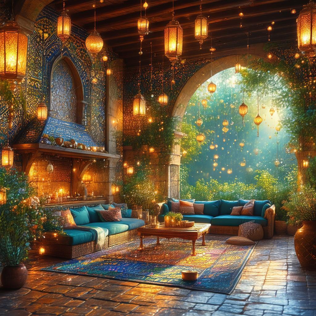 Magical Tuscan Living Room With Floating Lanterns