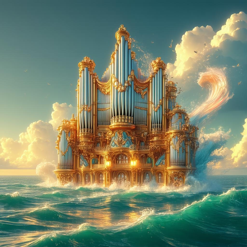Colossal Pipe Organ Floating on Animated Seas