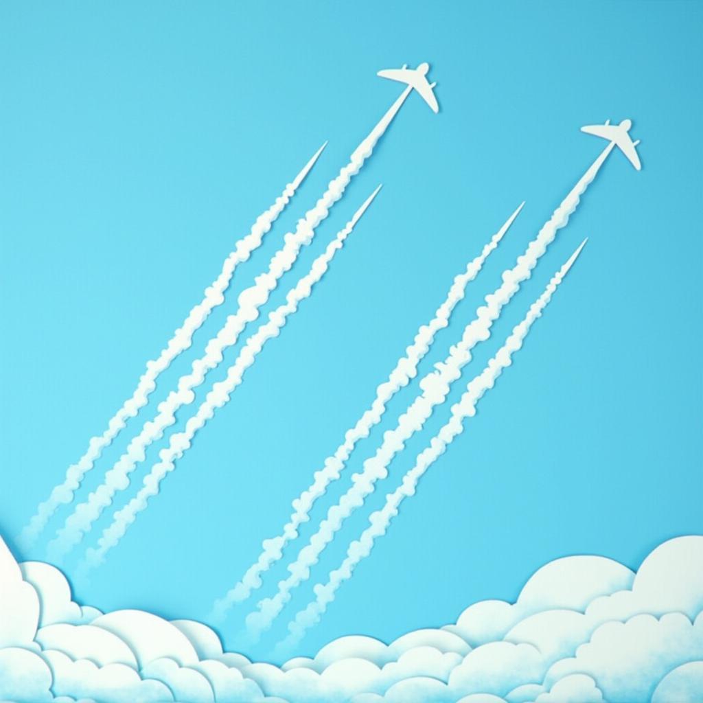 Paper Cut Chemtrails in Stop Motion Sky