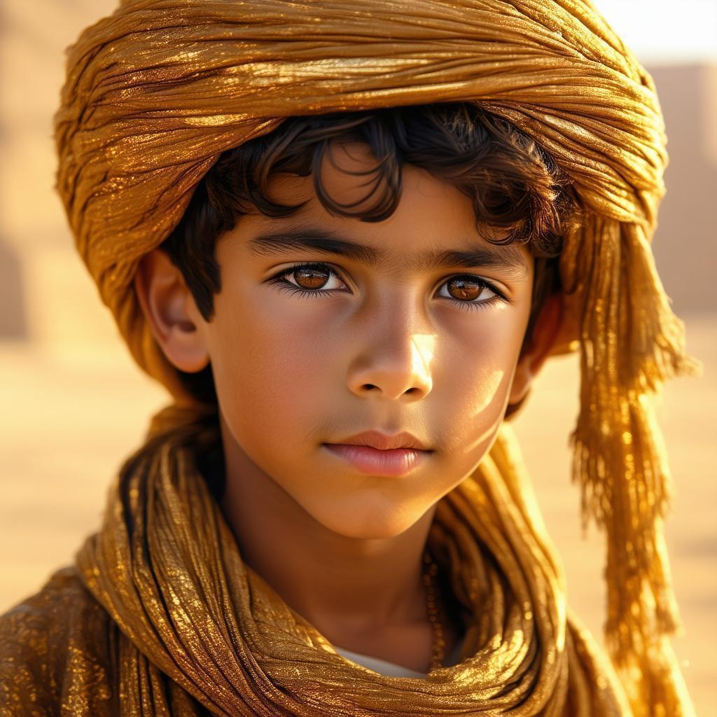 Gold Toned Portrait of a Yemeni Boy