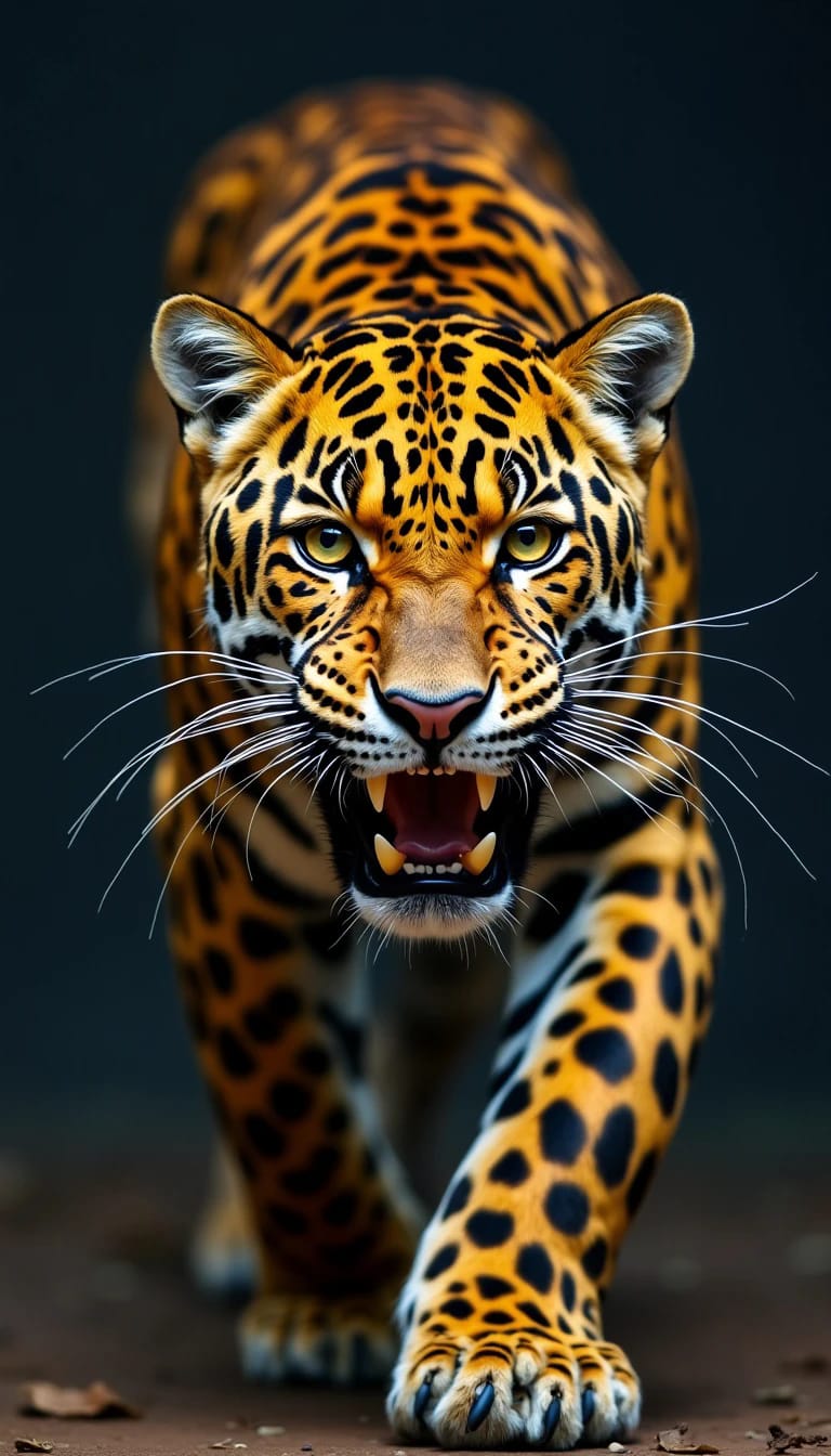 Intense Close-Up Portrait of Jaguar