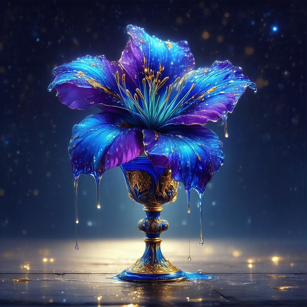 Chiaroscuro Flower Dripping Gold Into a Chalice