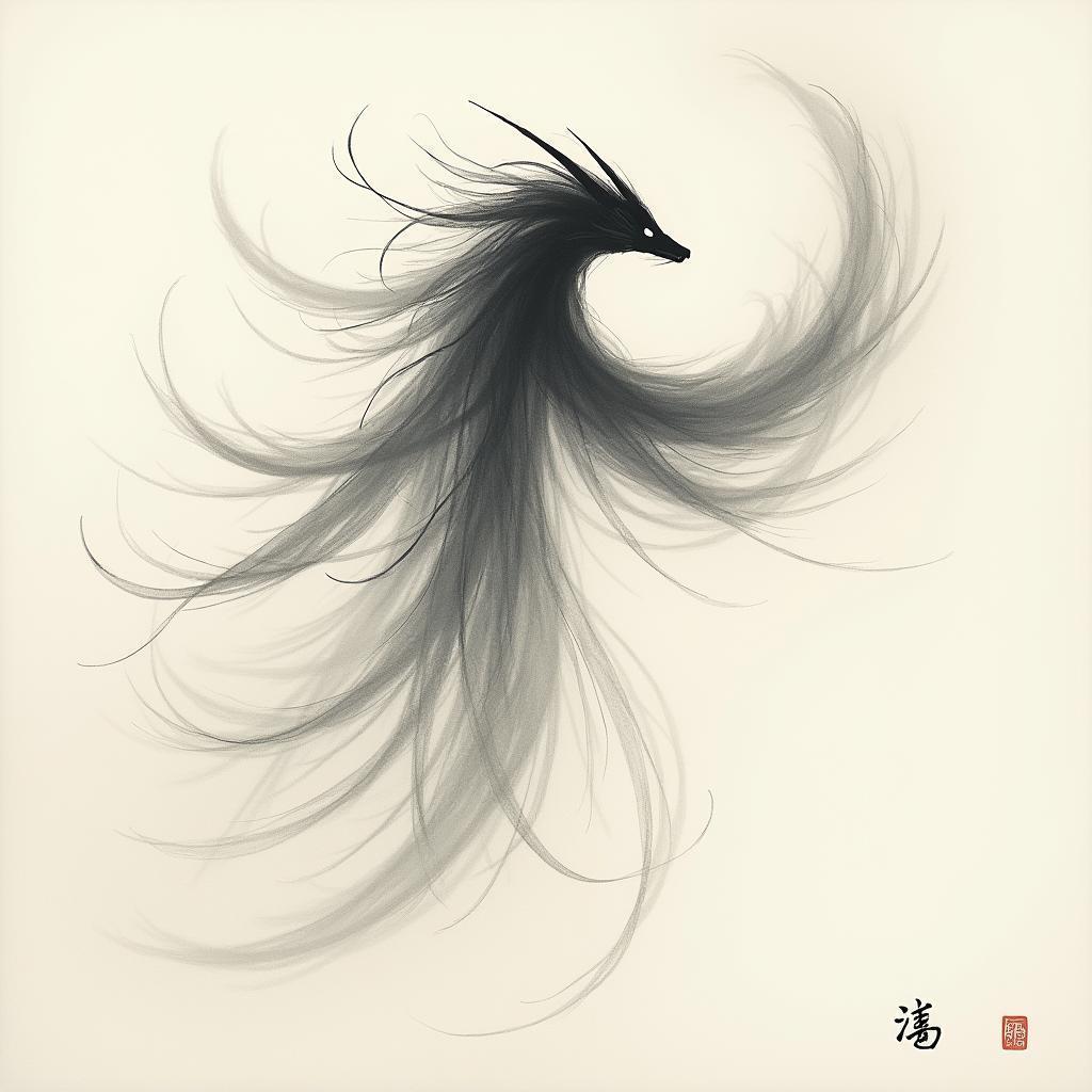 Asian Wind Elemental in Serene Ink Wash