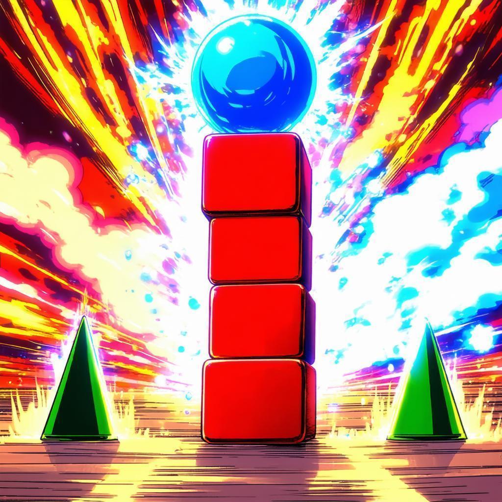 Manga Still Life of Cubes Spheres and Cones