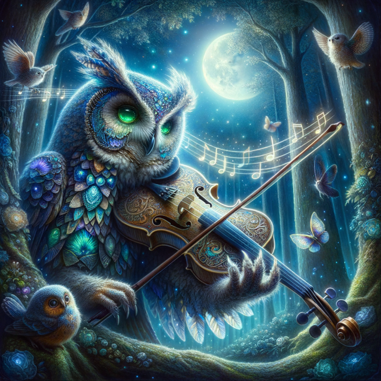 Enchanting Midnight Serenade by Ethereal Owl