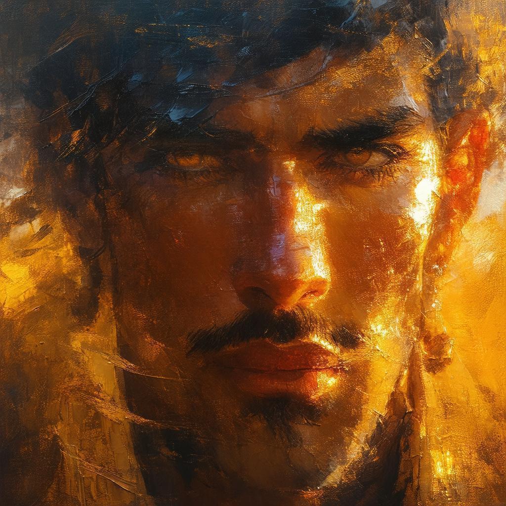 Epic Oil Portrait in Golden Hour Brushwork