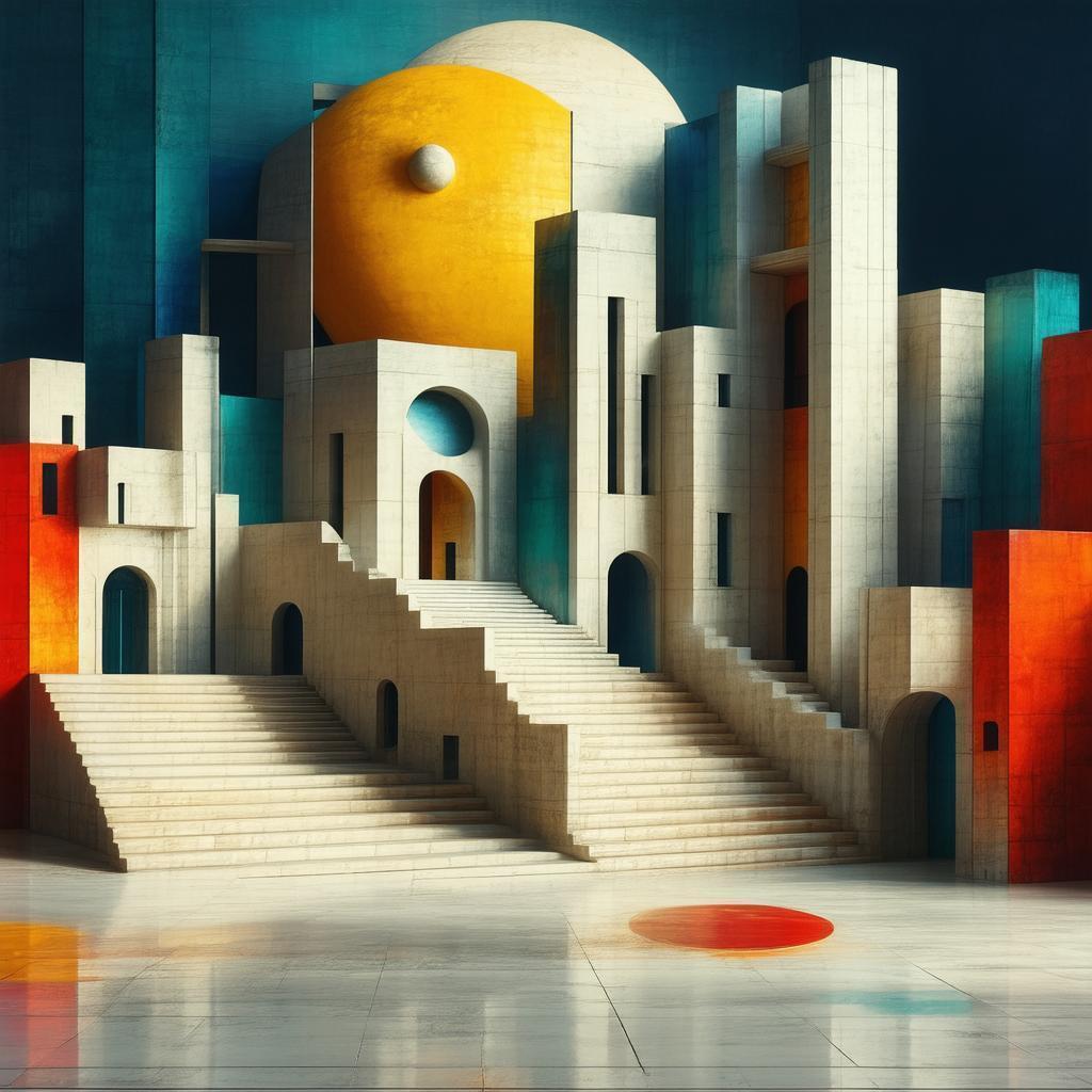 Surreal De Chirico Dreamscape in 3D