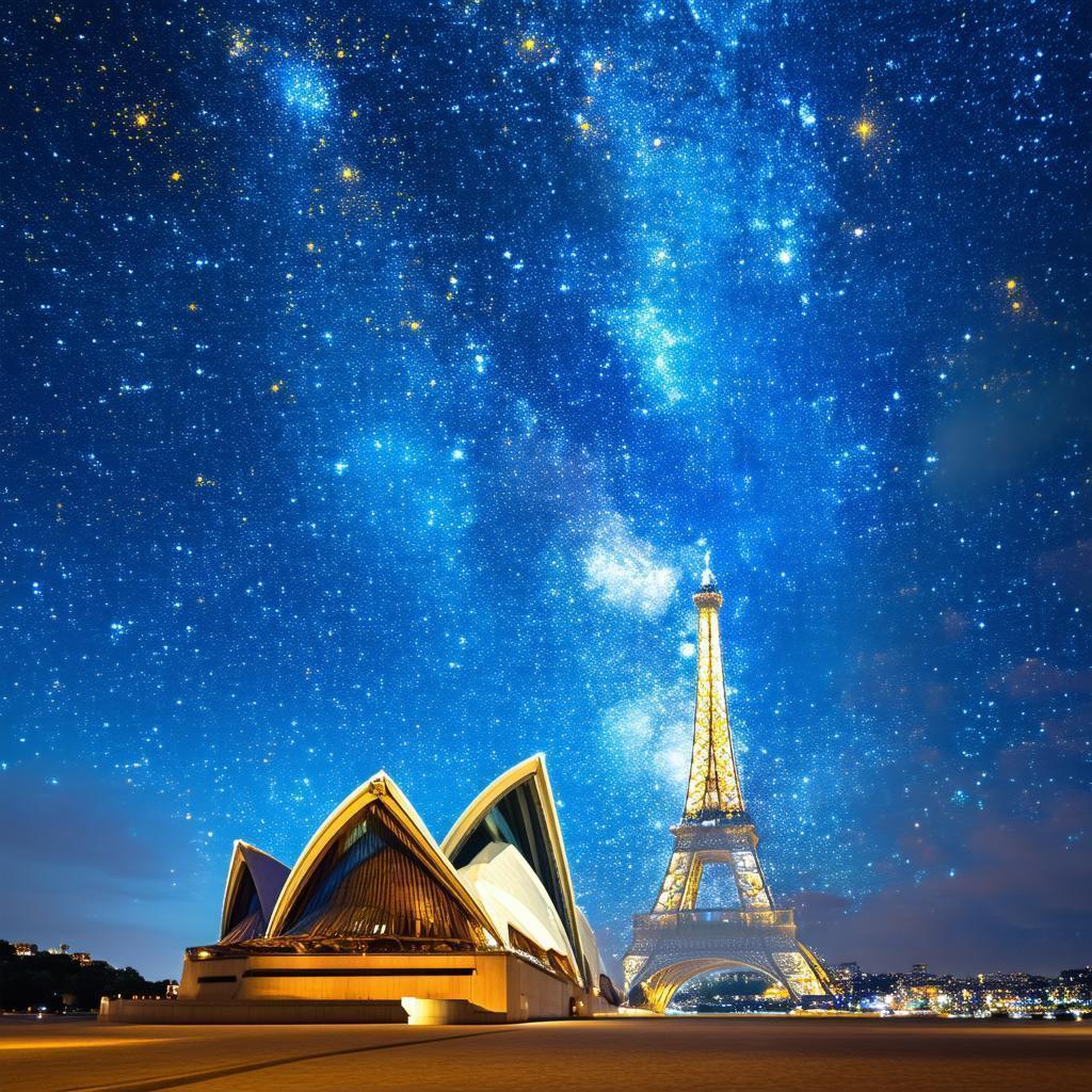 Sydney Opera House and Eiffel Tower Starstorm