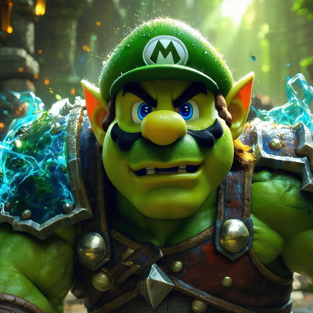 Mario as a World of Warcraft Orc