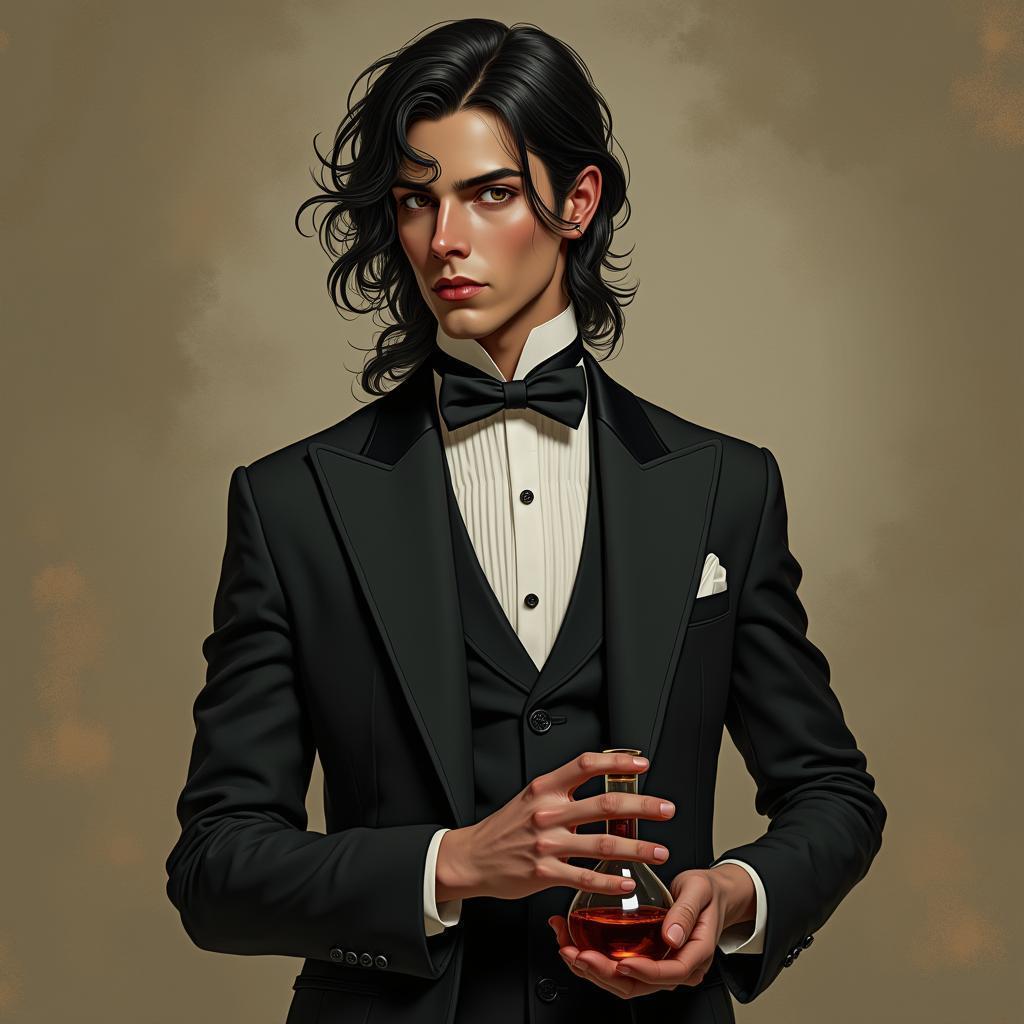 Slender Alchemist in Elegant 1920s Fashion