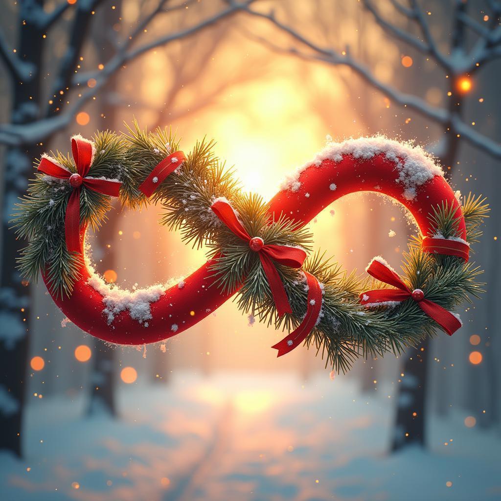 Festive Manga Infinity Ribbon Christmas Shop Logo