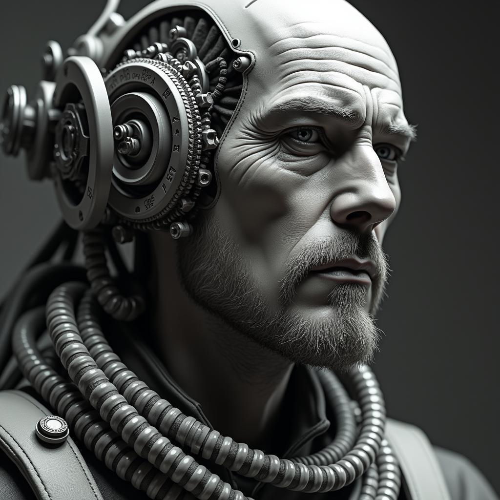 Dieselpunk Portrait in Sharp Monochrome Detail