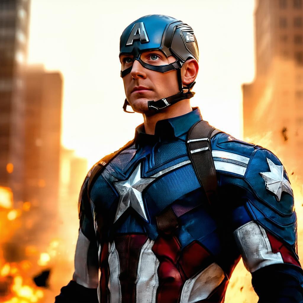 Captain America in Dramatic Digital Chiaroscuro