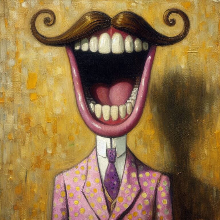 Quirky Abstract Figure with Hand Head