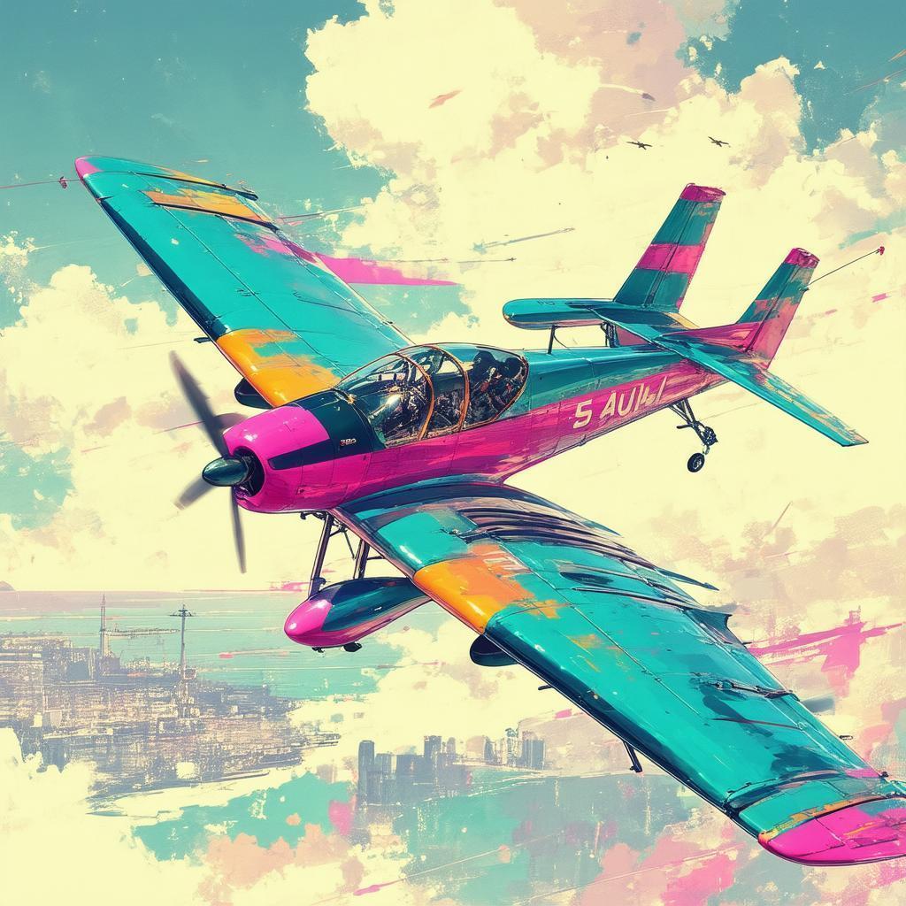 Sleek Anime Aircraft in Dynamic Concept Art