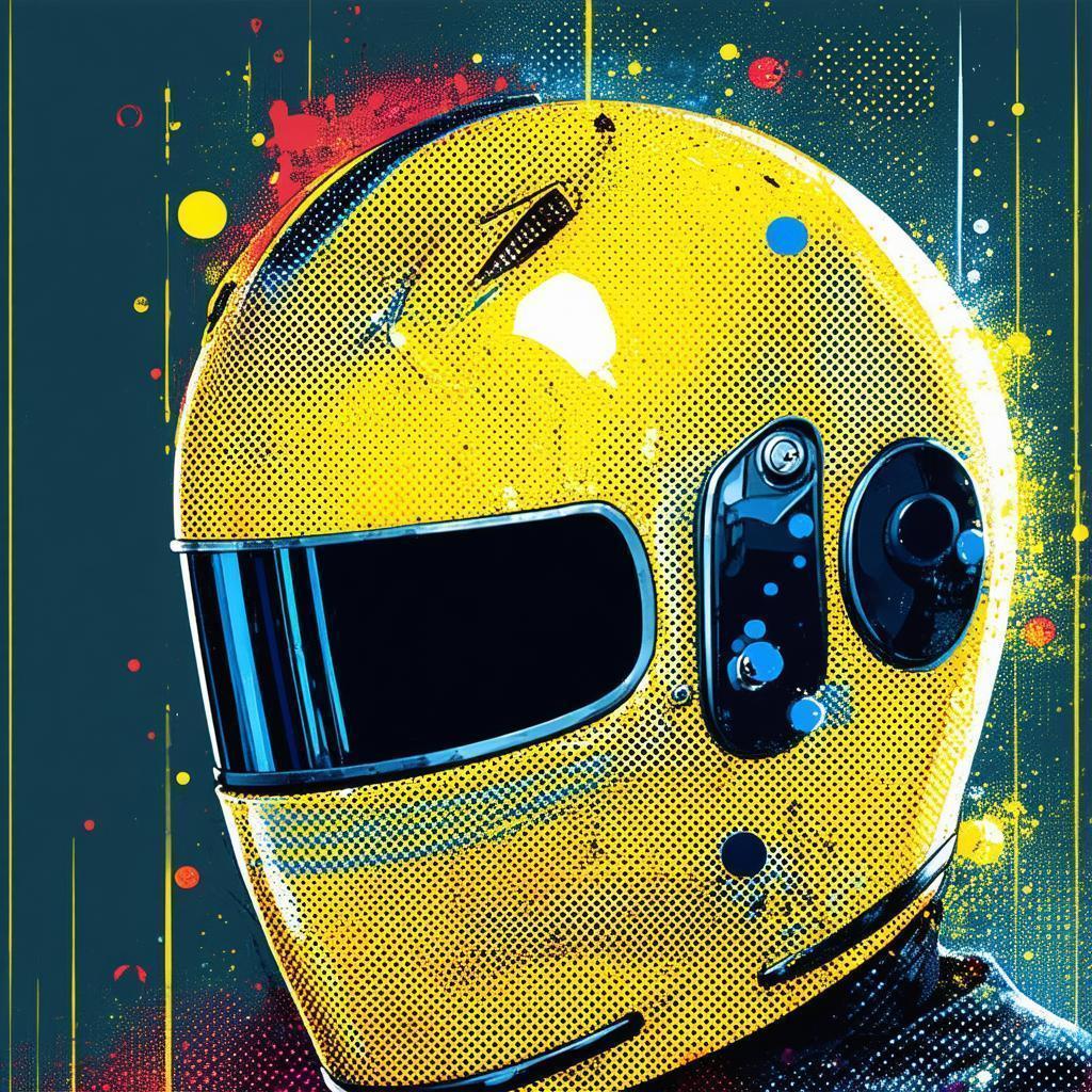 Guy Manuel Helmet in Chiaroscuro Pop Art