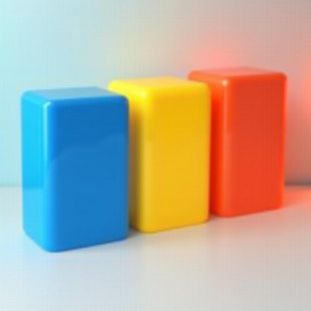 Vivid Photograph of Blue Yellow and Red Squares