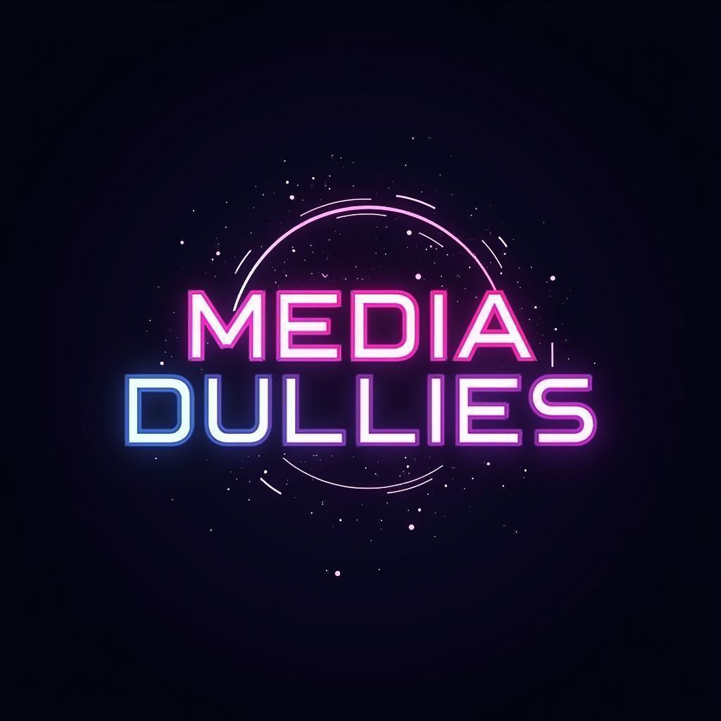 Ironic Neon Logo for Media Dullies Agency