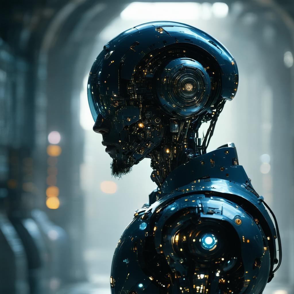 Cyborg Ray Kurzweil as Sentient AI