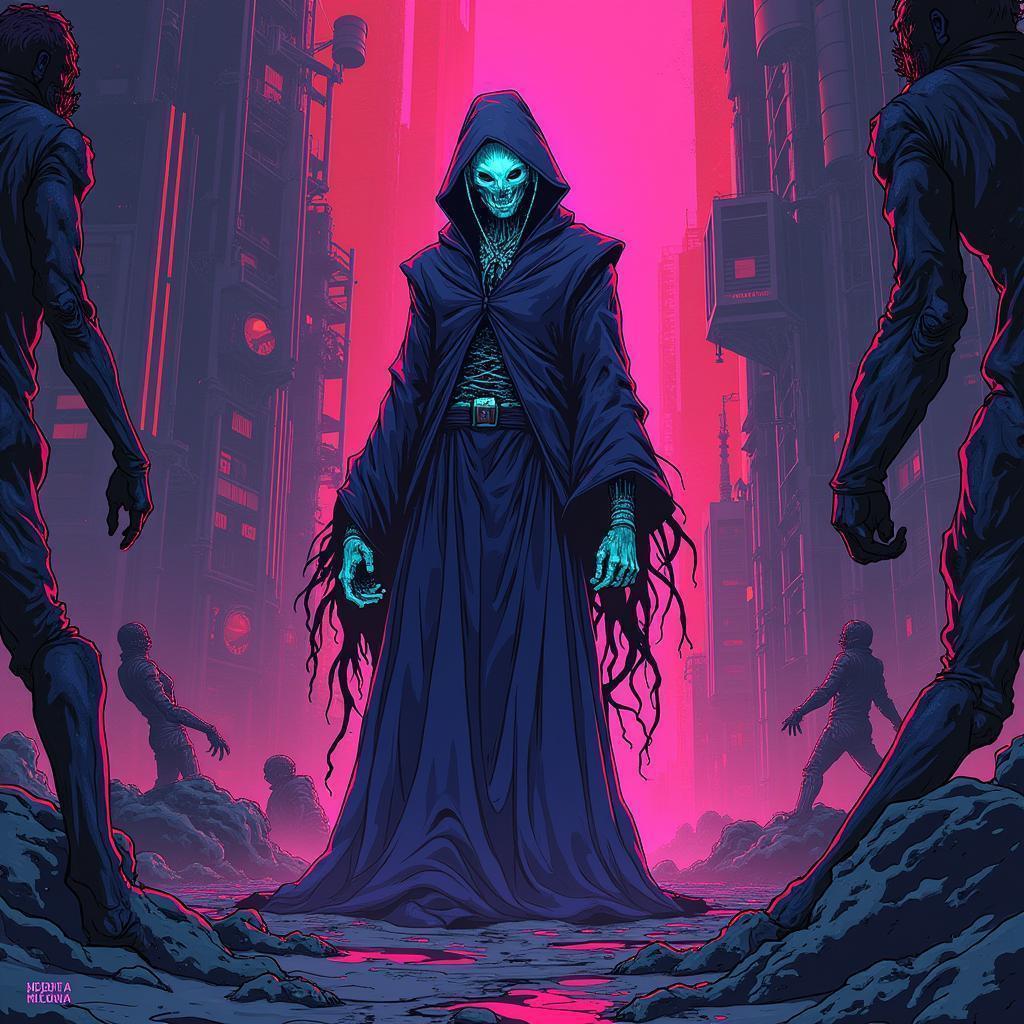 Eldritch Tippler in a Neon Cyber Chaos