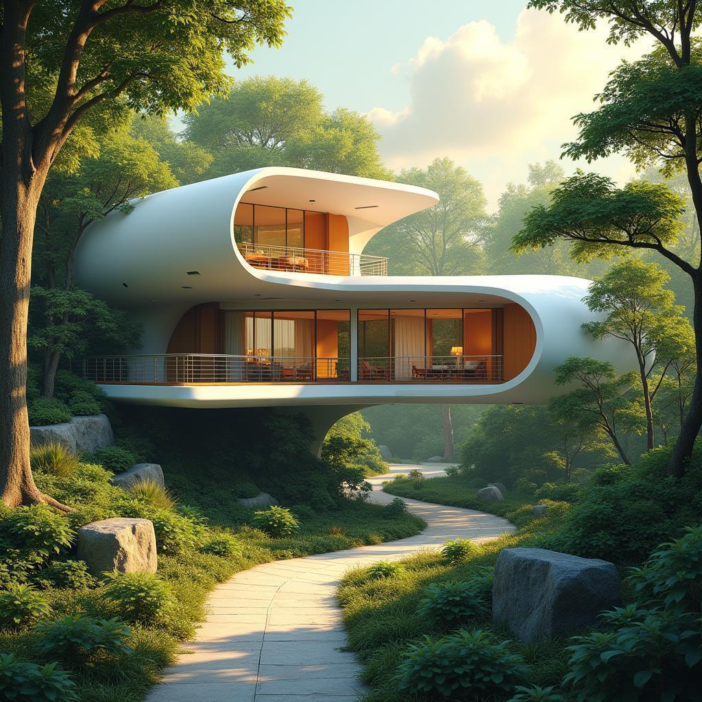 Futuristic Architecture Woven Into Organic Forest