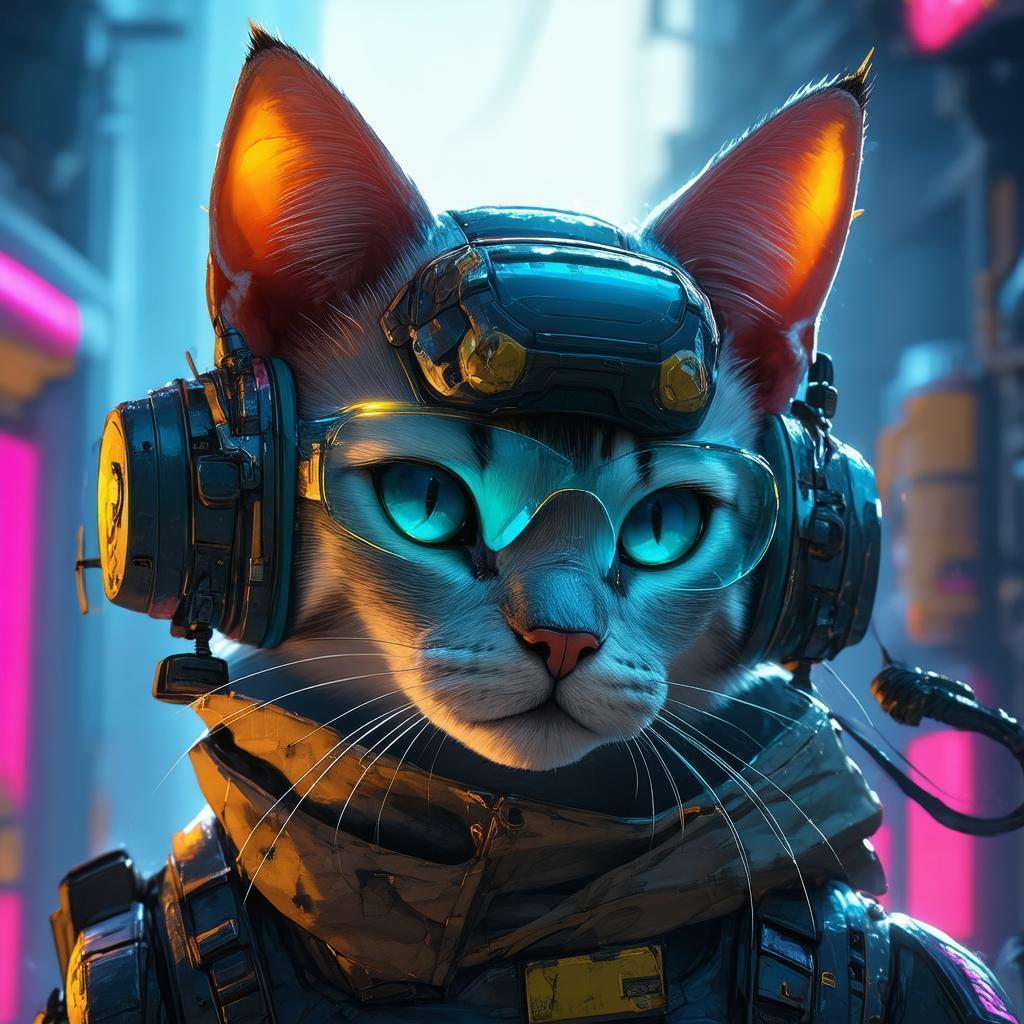 Borderlands Cat Portrait in Klimt Inspired Style