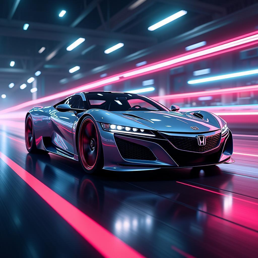 Futuristic Honda Mazda Hybrid With Neon Accents