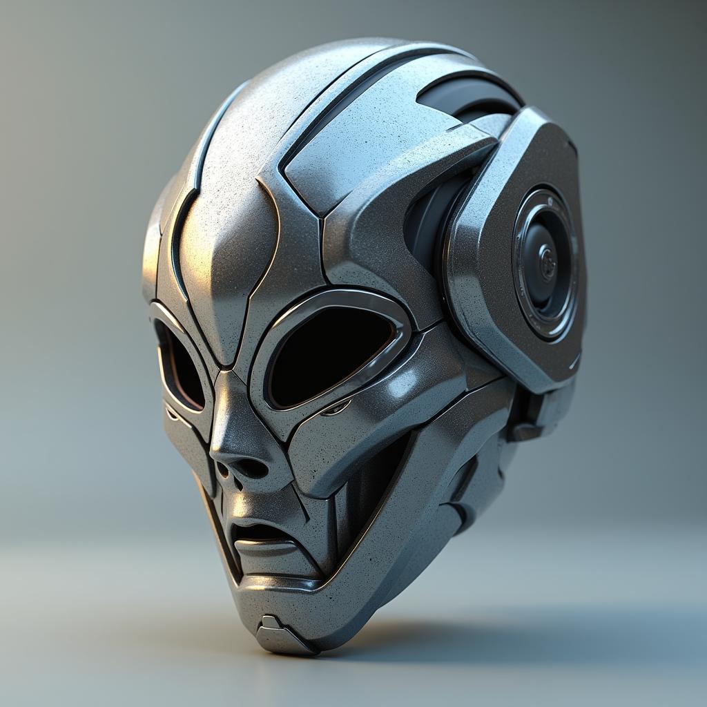 Polished Metallic Mask in Sleek Octane Render