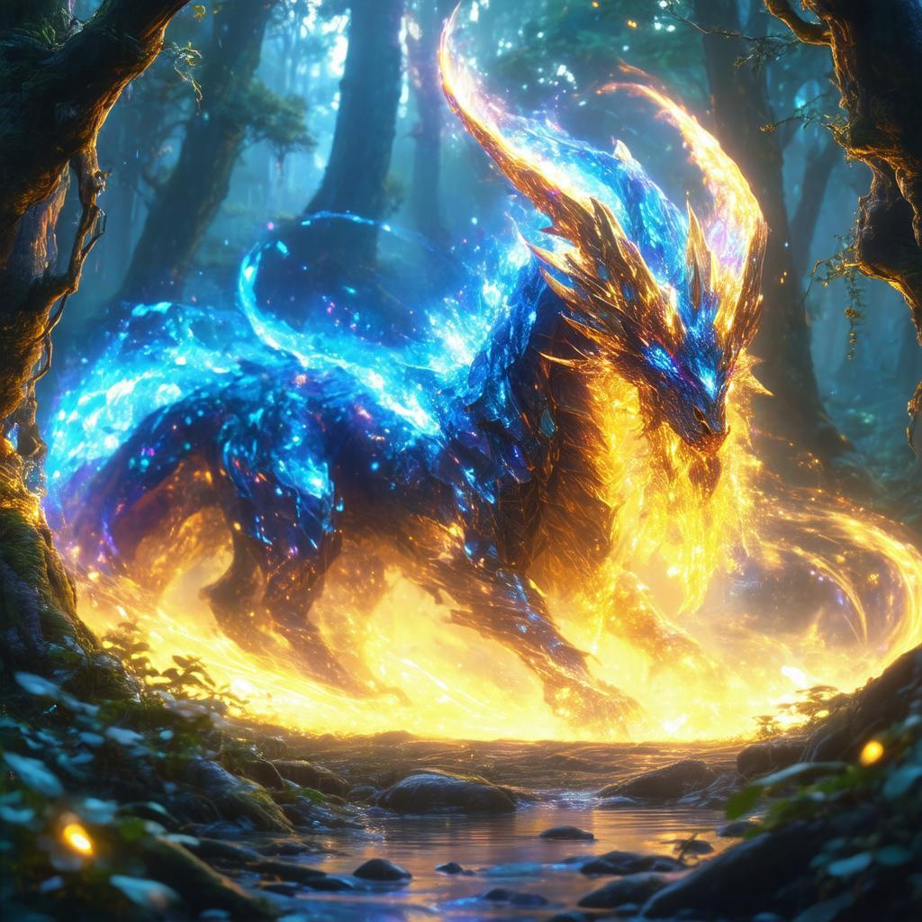 Glowing Creature of the Enchanted Fantasy Forest